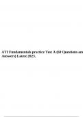 ATI Fundamentals practice Test A (60 Questions and Answers) Latest 2023.