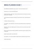 MEDIA PLANNING EXAM 1 questions and 100&percnt; correct answers