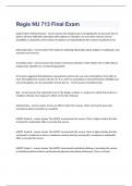 Regis NU 713 Final Exam 2023 questions and 100&percnt; correct answers