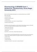 Pharmacology II NR406B Exam 1 questions and 100&percnt; correct answers