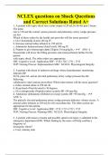 NCLEX questions on Shock Questions and Correct Solutions Rated A+