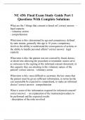 NU 430: Final Exam Study Guide Part 1 Questions With Complete Solutions