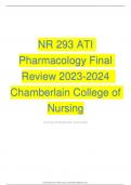 NR 293 ATI Pharmacology Final Review 2023-2024  Chamberlain College of Nursing