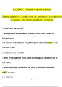 CIDESCO (Natural sciences portion) Natural sciences: Classification of substances, classification of science, ion theory, radiation, electricity  questions and answers latest 2023 - 2024 [100% correct answers]