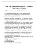 Nurs 430 Community health exam 2 Questions With Complete Solutions