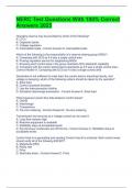 NERC Test Questions With 100&percnt; Correct Answers 2023