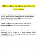 CITI Modules questions and answers latest 2023 - 2024 &lbrack;100&percnt; correct answers&rsqb;