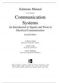 Solutions Manual to accompany Communication Systems An Introduction to Signals and Noise in Electrical Communication Fourth Edition