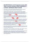 US EPA Model Lead Inspector exam with  100% Correct Answers 2023 GRADED A  LATEST VERSION /BEST EXAM