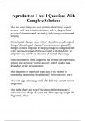 reproduction 1 test 1 Questions With Complete Solutions