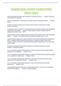 HAWAII REAL ESTATE EXAM &lpar;STATE  ONLY&rpar; Q&A&period;
