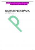 2023 ATI MENTAL HEALTH A 2023 PROCTORED  EXAM 180 QUESTIONS AND ANSWERS &lpar;UPDATED  2023 STUDY GUIE&rpar;