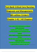 TEST BANK For Critical Care Nursing: Diagnosis and Management, 8th edition (Urden), Chapter 1 - 41 | 100 % Verified