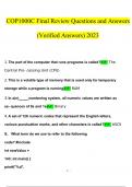 COP1000C Final Review  questions and answers latest 2023 - 2024 &lbrack;100&percnt; correct answers&rsqb;
