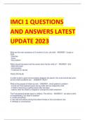 IMCI 2 QUESTIONS  AND ANSWERS LATEST  UPDATE 2023 