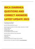 IMCI DIARRHEA  QUESTIONS AND  CORRECT ANSWERS  LATEST UPDATE 2023