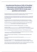 Unauthorized Disclosure &lpar;UD&rpar; of Classified Information and Controlled Unclassified Information &lpar;CUI&rpar; IF130&period;16 study exam questions and answers