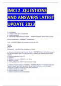 IMCI 2 .QUESTIONS  AND ANSWERS LATEST  UPDATE 2023