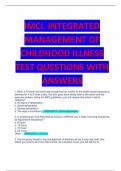 IMCI. INTEGRATED  MANAGEMENT OF  CHILDHOOD ILLNESS  TEST QUESTIONS WITH  ANSWERS