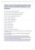 Texas Level 3 (Commissioned) Security Guard Test Review2023 Questions and Answers