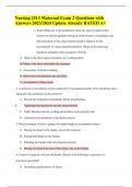 Nursing 2513 Maternal Exam 2 Questions with Answers 2023&sol;2024 Update Already RATED A&plus;