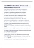 Level II Security Officer Review Exam Questions and Answers