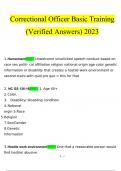 Correctional Officer Basic Training  questions and answers latest 2023 - 2024 &lbrack;100&percnt; correct answers&rsqb;