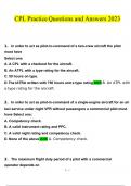CPL Practice  questions and answers latest 2023 - 2024 &lbrack;100&percnt; correct answers&rsqb;
