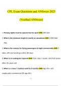 CPL Exam  questions and answers latest 2023 - 2024 &lbrack;100&percnt; correct answers&rsqb;