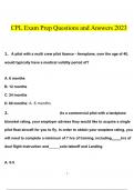 CPL Exam Prep  questions and answers latest 2023 - 2024 &lbrack;100&percnt; correct answers&rsqb;