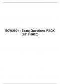 SCW2601 - Exam Questions PACK (2017-2020), University of South Africa (Unisa)