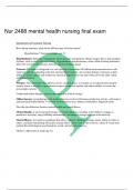 Nur 2488 mental health nursing final exam
