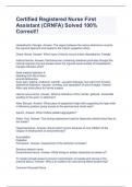 Certified Registered Nurse First Assistant &lpar;CRNFA&rpar; Solved 100&percnt; Correct&excl;&excl;