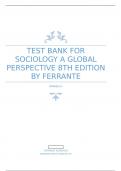 Test Bank for Sociology A Global Perspective 8th Edition.
