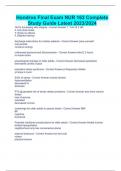 Hondros Final Exam NUR 163 Complete Study Guide Latest 2023&sol;2024