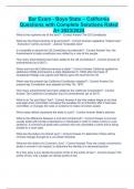 Bar Exam - Boys State &ndash; California Questions with Complete Solutions Rated A&plus; 2023&sol;2024