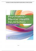 Test Bank For Psychiatric-Mental Health Nursing 8th edition by Videbeck Test Bank /Complete Guide 2023