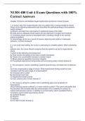 NURS 400 Unit 4 Exam Questions with 100&percnt; Correct Answers 