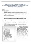 BIOCHEMISTRY LAB 1 REPORT 2023| PORTAGE LEARNING|WITH PROCEDURES, EXPLANATION AND FINAL RESULTS.HIGHLY RECOMMEDED