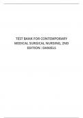 TEST BANK FOR CONTEMPORARY MEDICAL SURGICAL NURSING, 2ND EDITION : DANIELS