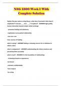 NSG 1500 Week 1 With Complete Solution
