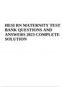 HESI RN MATERNITY EXAM QUESTIONS AND ANSWERS LATEST 2023/2024 | GRADED