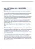 AB DOT EXAM QUESTIONS AND ANSWERS
