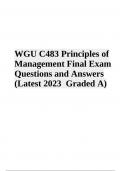 WGU C483 (Principles of Management) Final Exam Questions With Answers | Latest 2023-2024