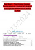 Test Bank - Psychiatric Nursing Contemporary Practice 6th Edition 2023 update RATED 100&percnt; FIRST CLASS Test Bank - Psychiatric Nursing Contemporary Practice 6th Edition 2023 update RATED 100&percnt; FIRST CLASS Test Bank - Psychiatric Nursing Contemporary Practice