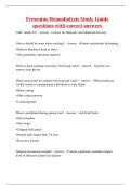 Fresenius Hemodialysis Study Guide questions with correct answers