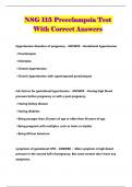 NSG 115 Preeclampsia Test With Correct Answers