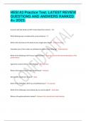 HESI A2 Practice Test. LATEST REVIEW QUESTIONS AND ANSWERS