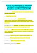 WGU C157 - Essentials of Advanced Nursing Practice Field Experience Questions and Answers Rated A&plus;