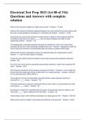 Electrical Test Prep 2023 &lpar;1st 80 of 316&rpar; Questions and Answers with complete solution